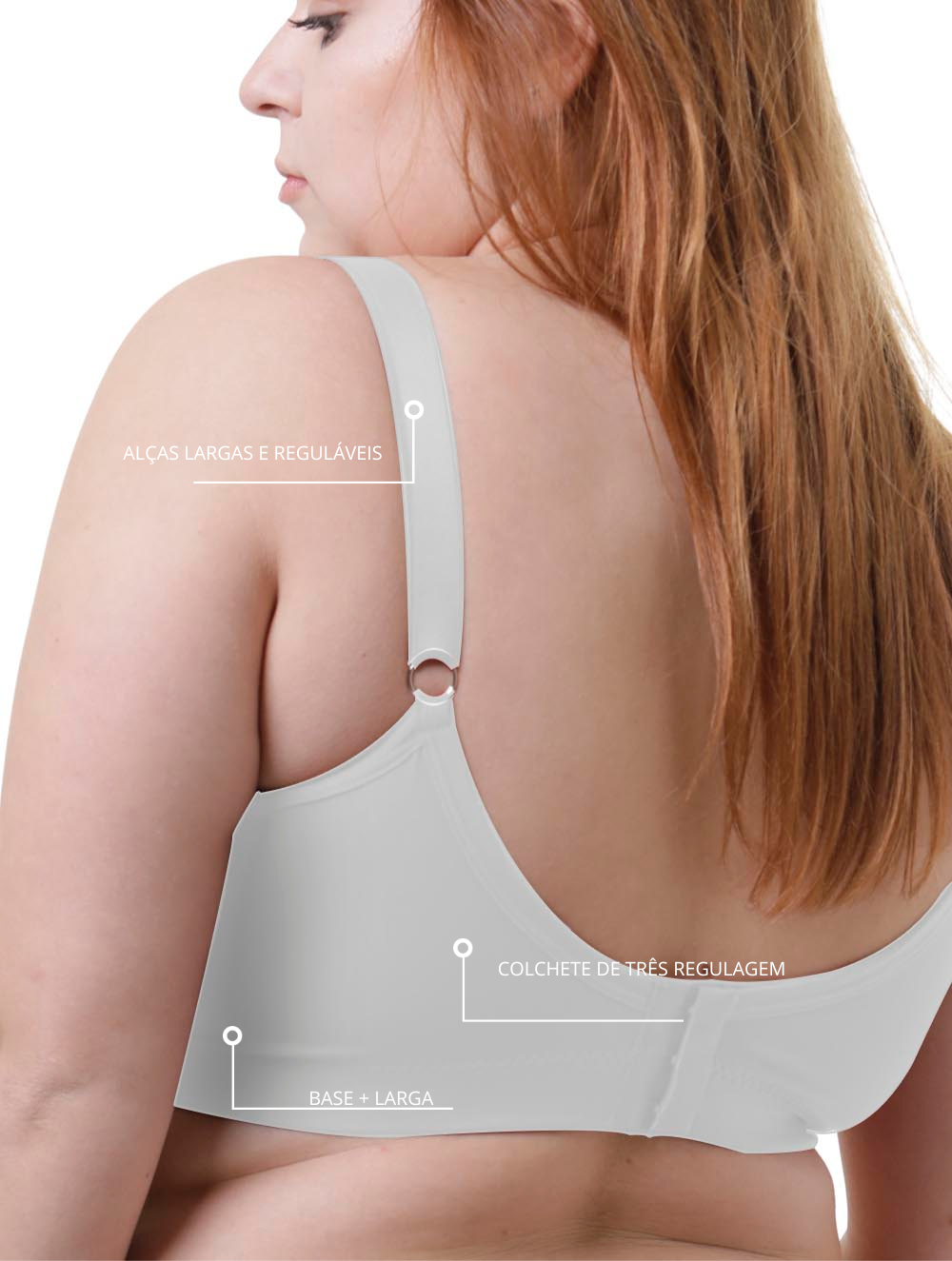 Sutiã Plus Size Tyn com Bojo e Aro Transpassado Preto – Alças Largas e Sustentação Confortável