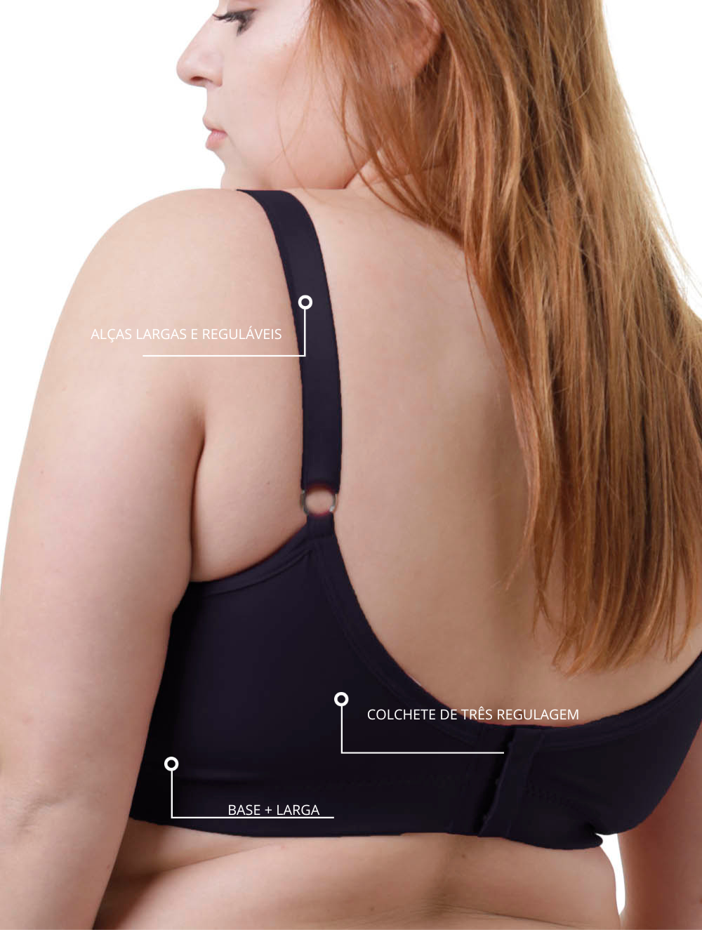 Sutiã Plus Size Tyn com Bojo e Aro Transpassado Rubi – Alças Largas e Sustentação Confortável