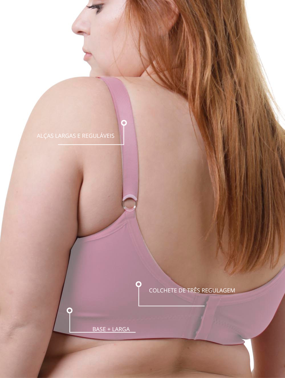 Sutiã Plus Size Tyn com Bojo e Aro Transpassado Preto – Alças Largas e Sustentação Confortável