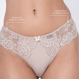 Calcinha de Renda Fio Duplo Sexy e Confortável Tyn - Branco