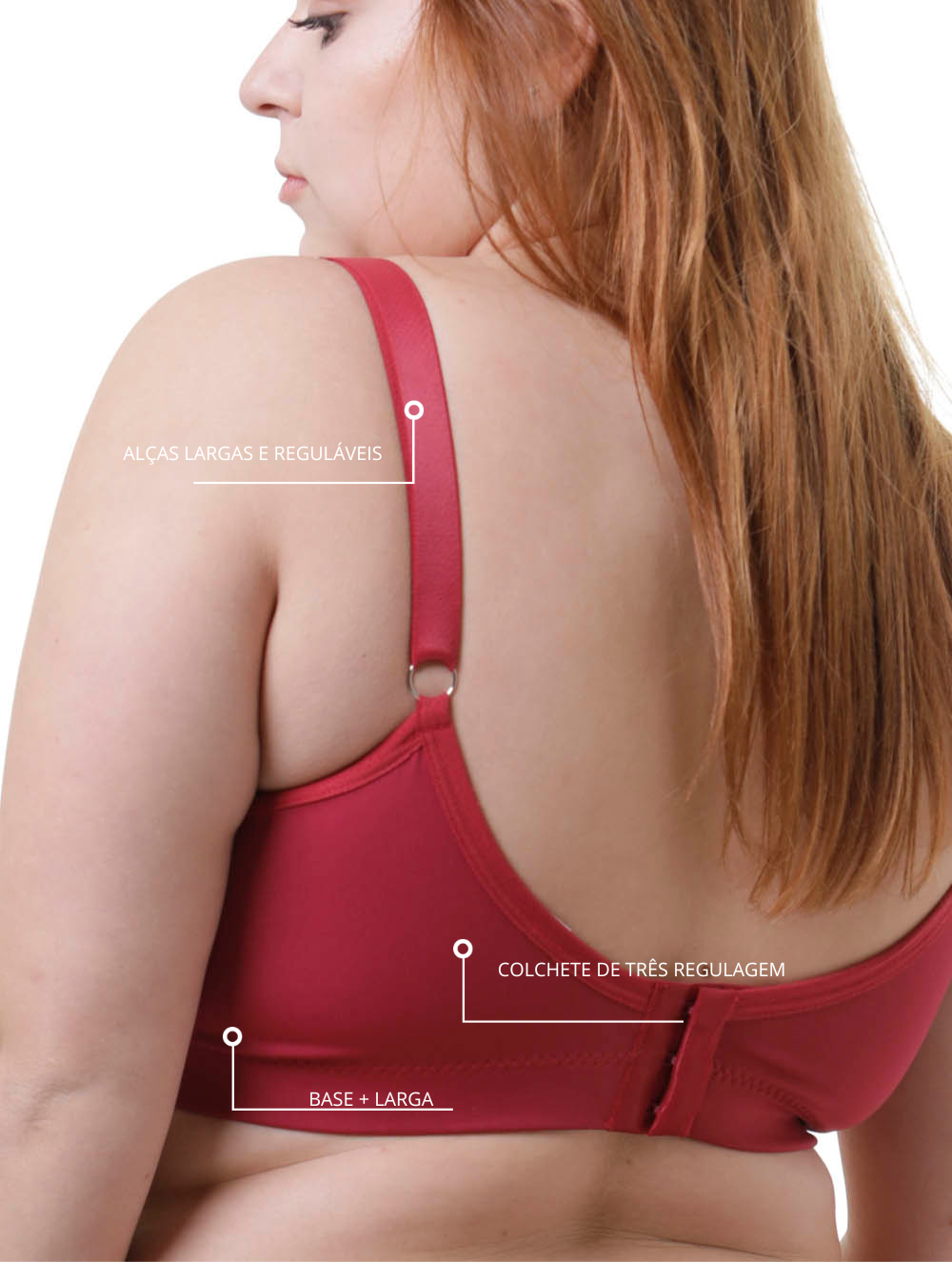 Sutiã Plus Size Tyn com Bojo e Aro Transpassado Rubi – Alças Largas e Sustentação Confortável