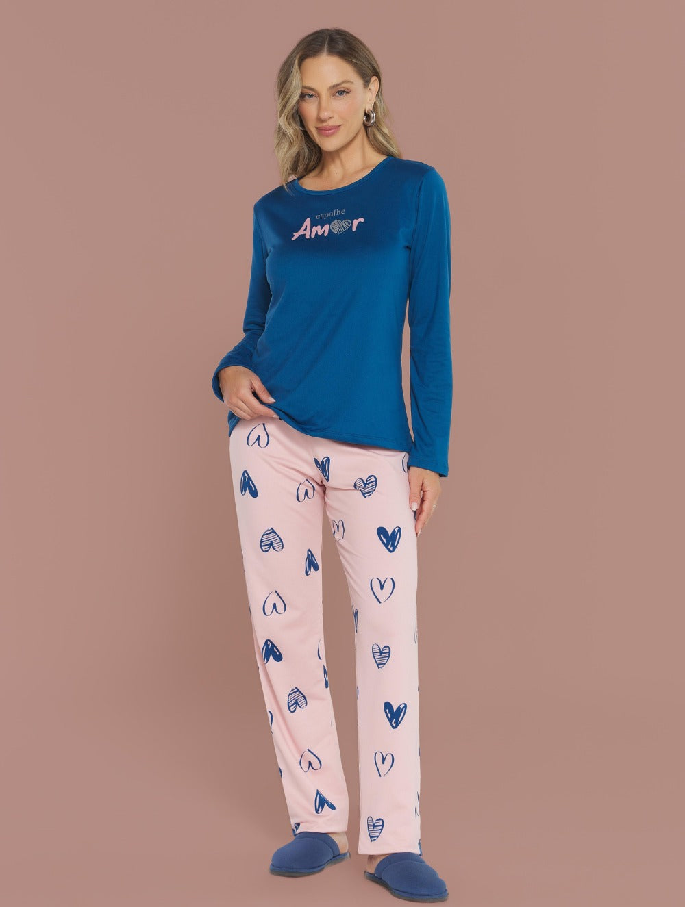 Pijama Malha Peletizada Peluciada Amor