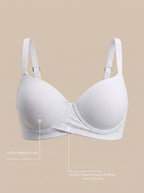 Sutiã Plus Size Tyn com Bojo e Aro Transpassado Branco