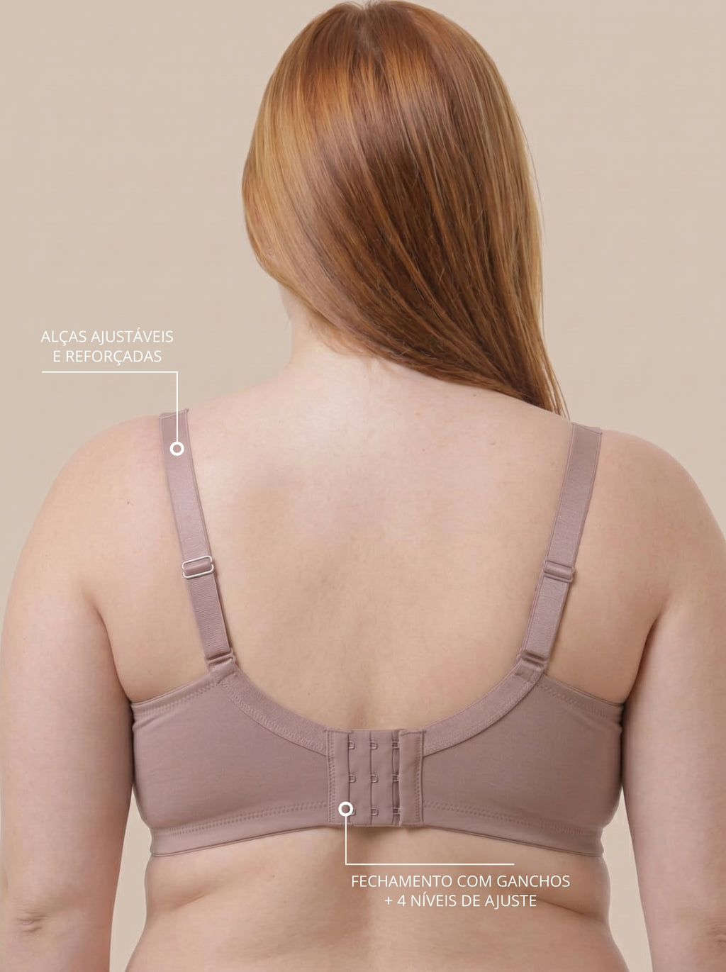 Sutiã Plus Size Tyn com Bojo e Aro Base reta