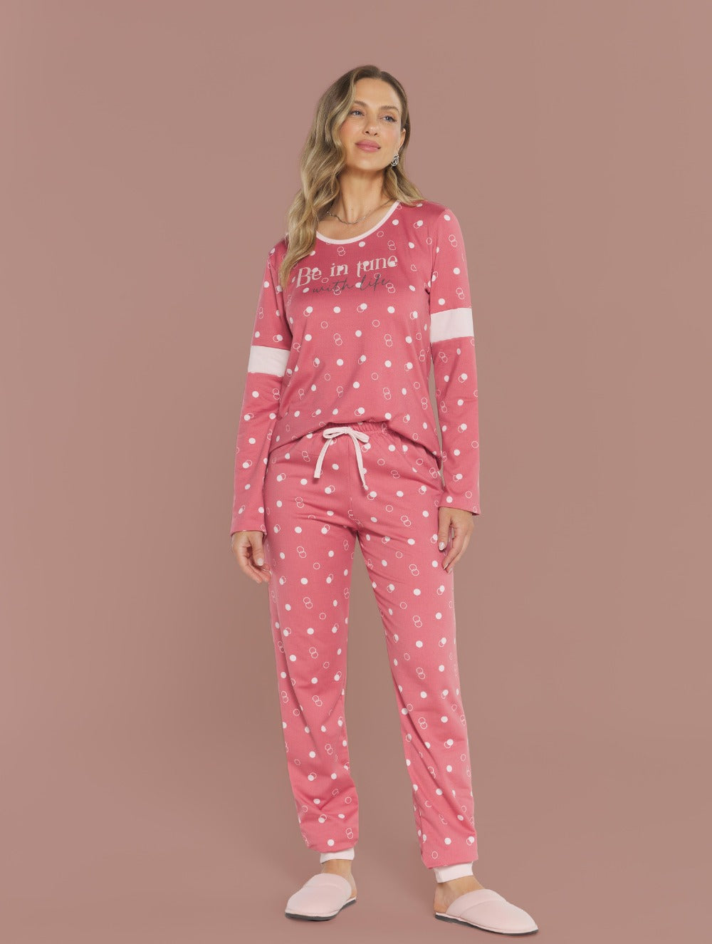 Pijama Malha Peletizada Peluciada Poá