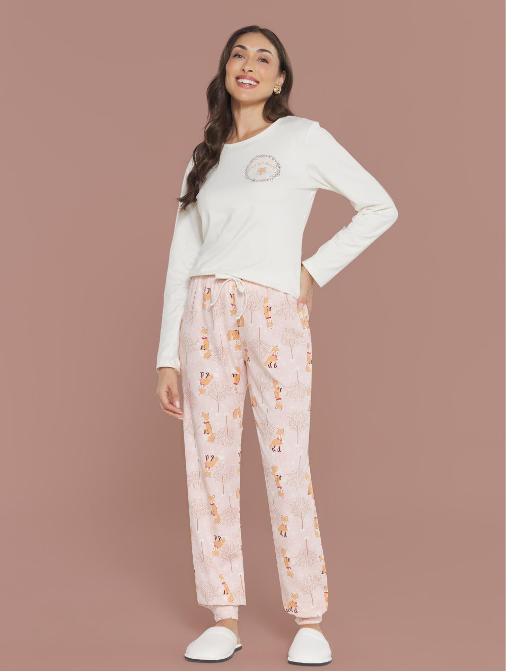 Pijama Malha Peletizada Peluciada Forest Fox