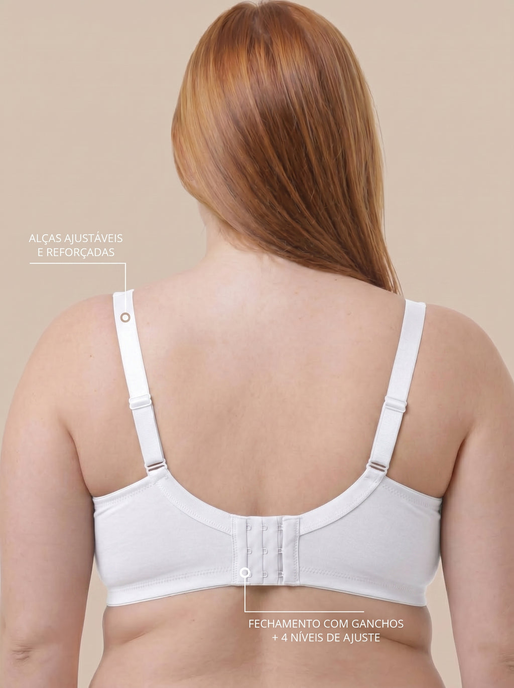 Sutiã Plus Size Tyn com Bojo e Aro Base reta