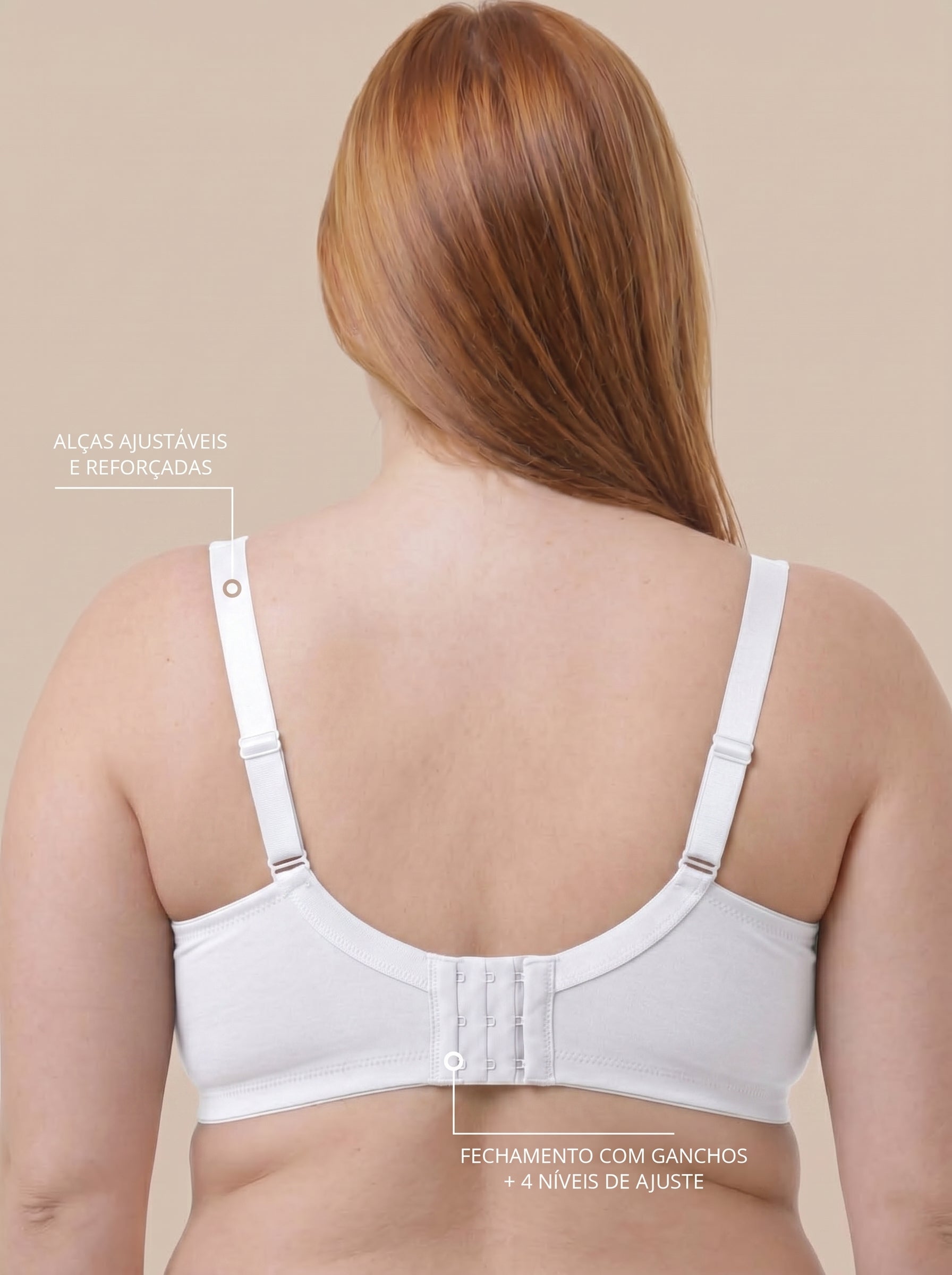Sutiã Plus Size Tyn com Bojo e Aro Base reta