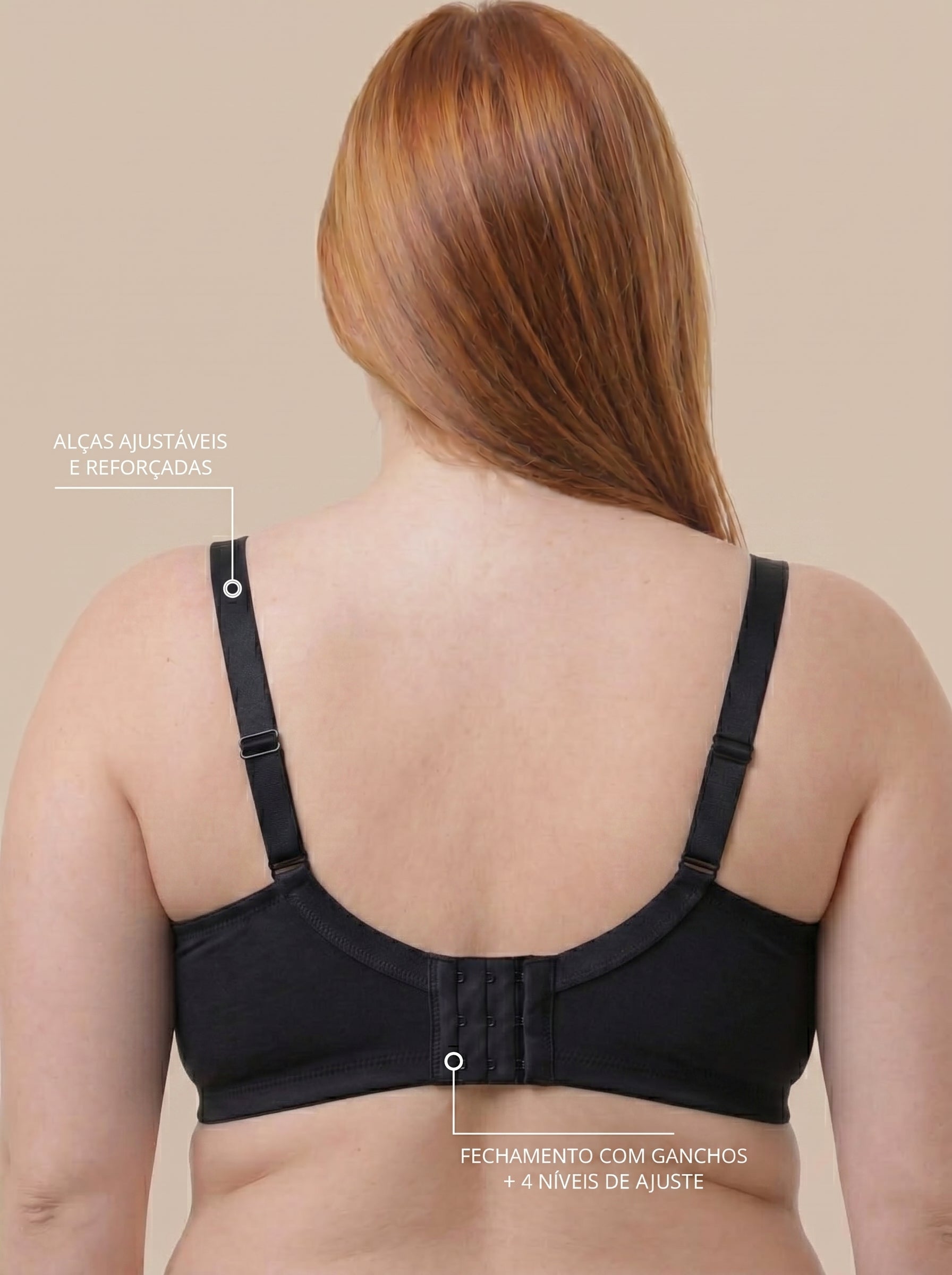 Sutiã Plus Size Tyn com Bojo e Aro Base reta