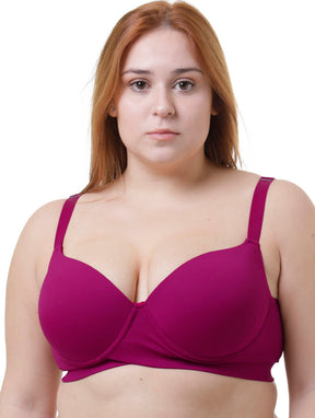Sutiã Plus Size Tyn com Bojo e Aro Transpassado Preto – Alças Largas e Sustentação Confortável