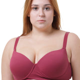Sutiã Plus Size Tyn com Bojo e Aro Transpassado Rubro